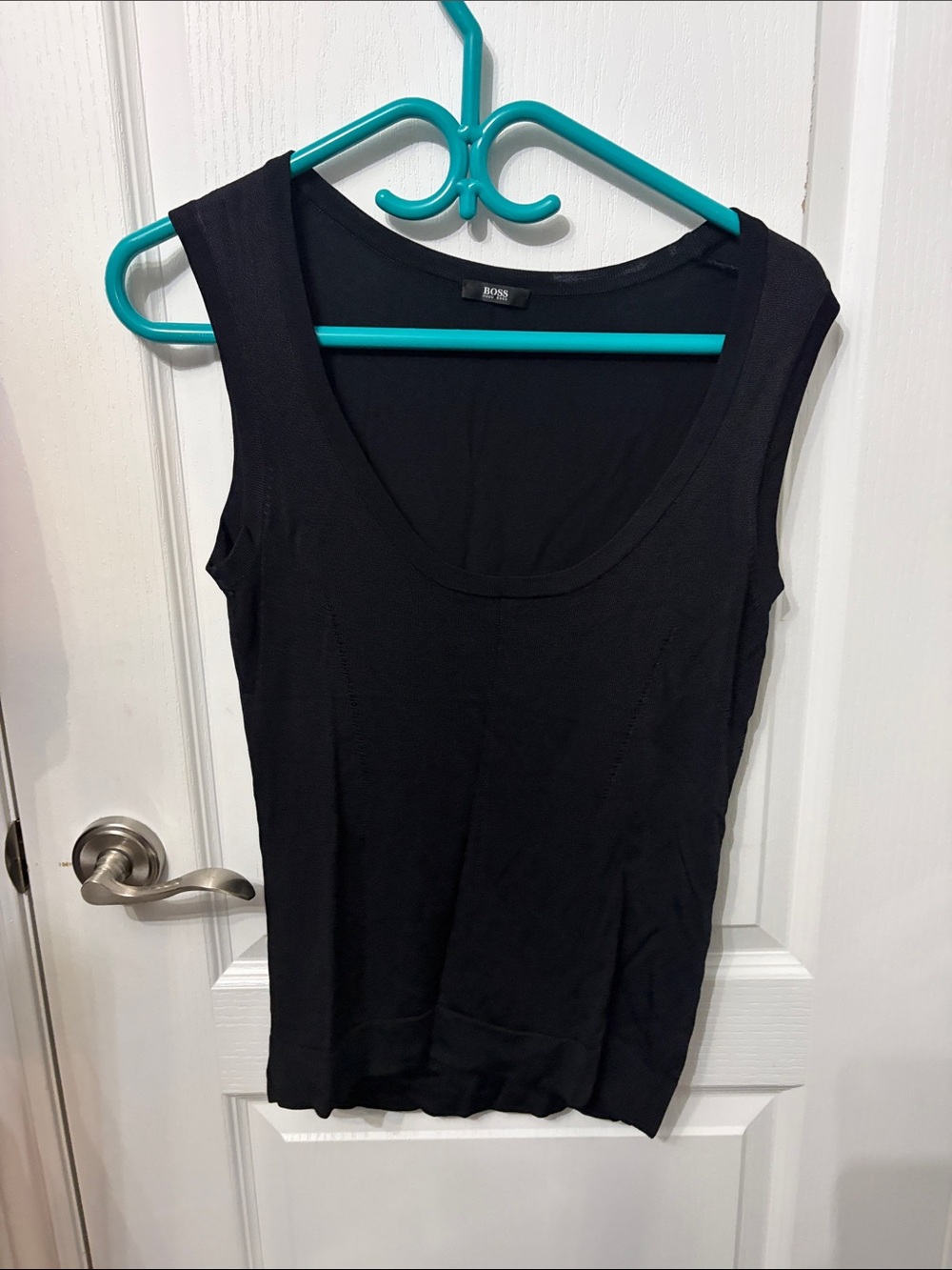 BOSS Women's Black Scoop Neck Tank Top
